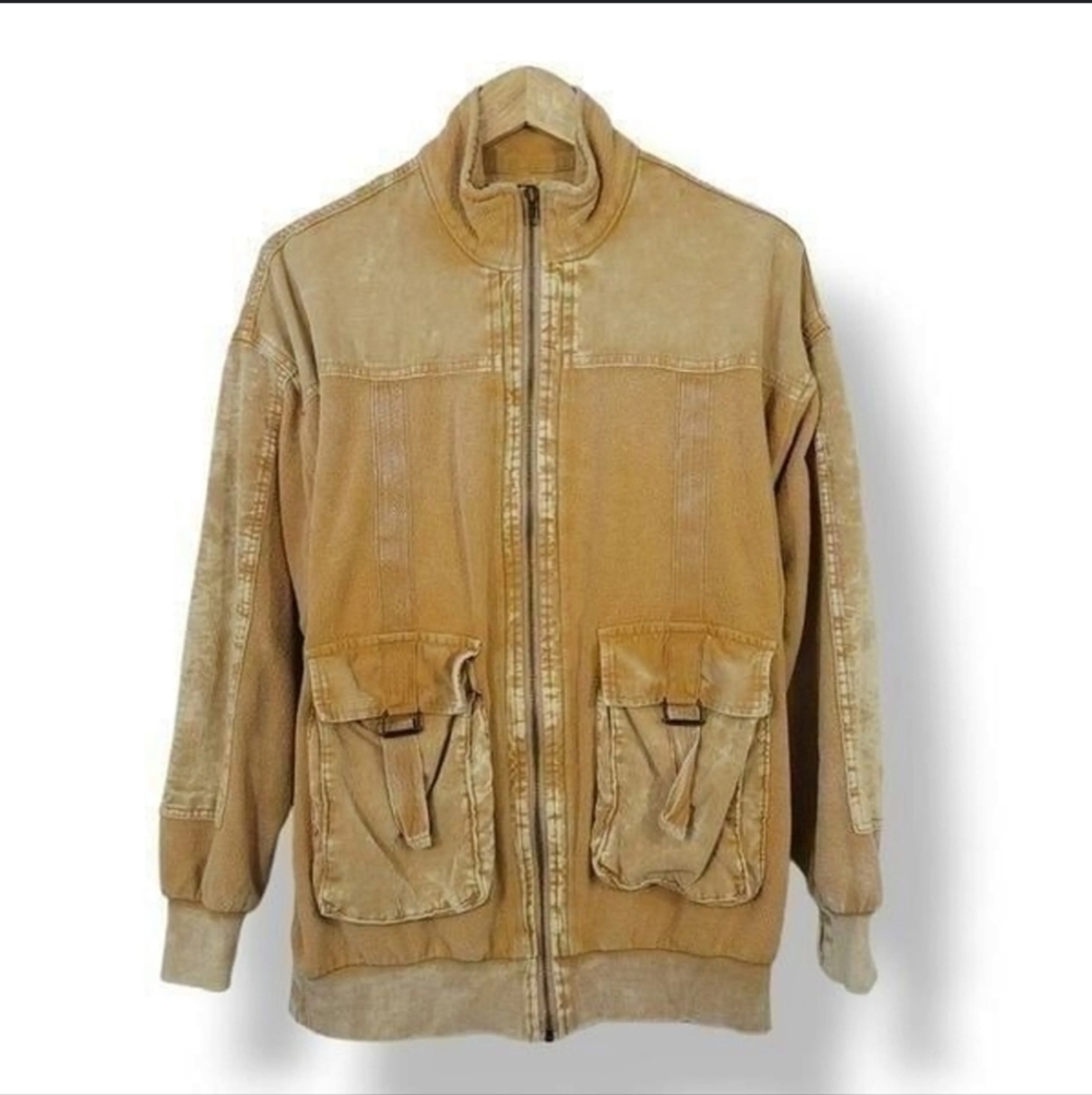 Forever 21 Terry and Distressed Modern Diver Jacket Size Medium